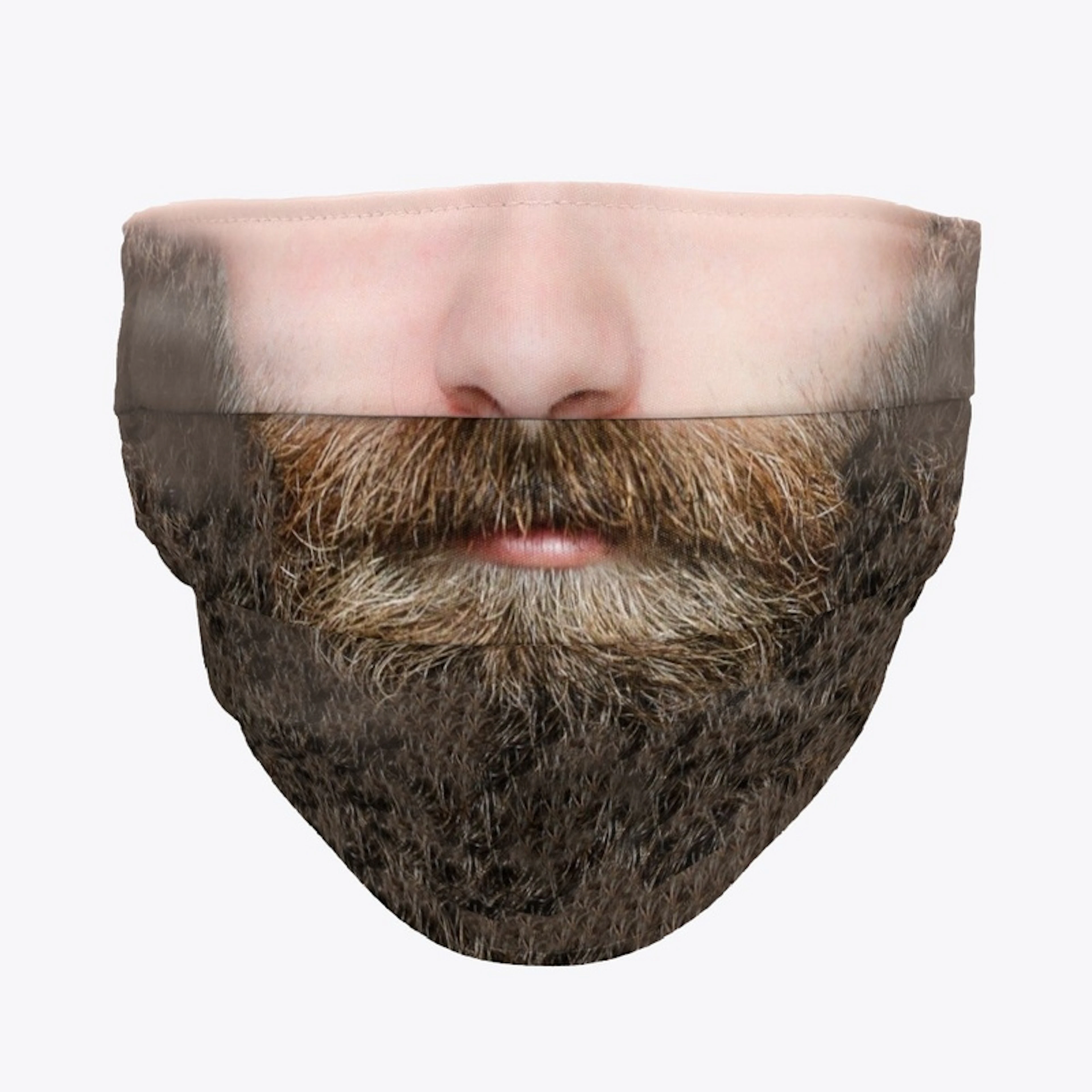 Manly beard printed on a face mask