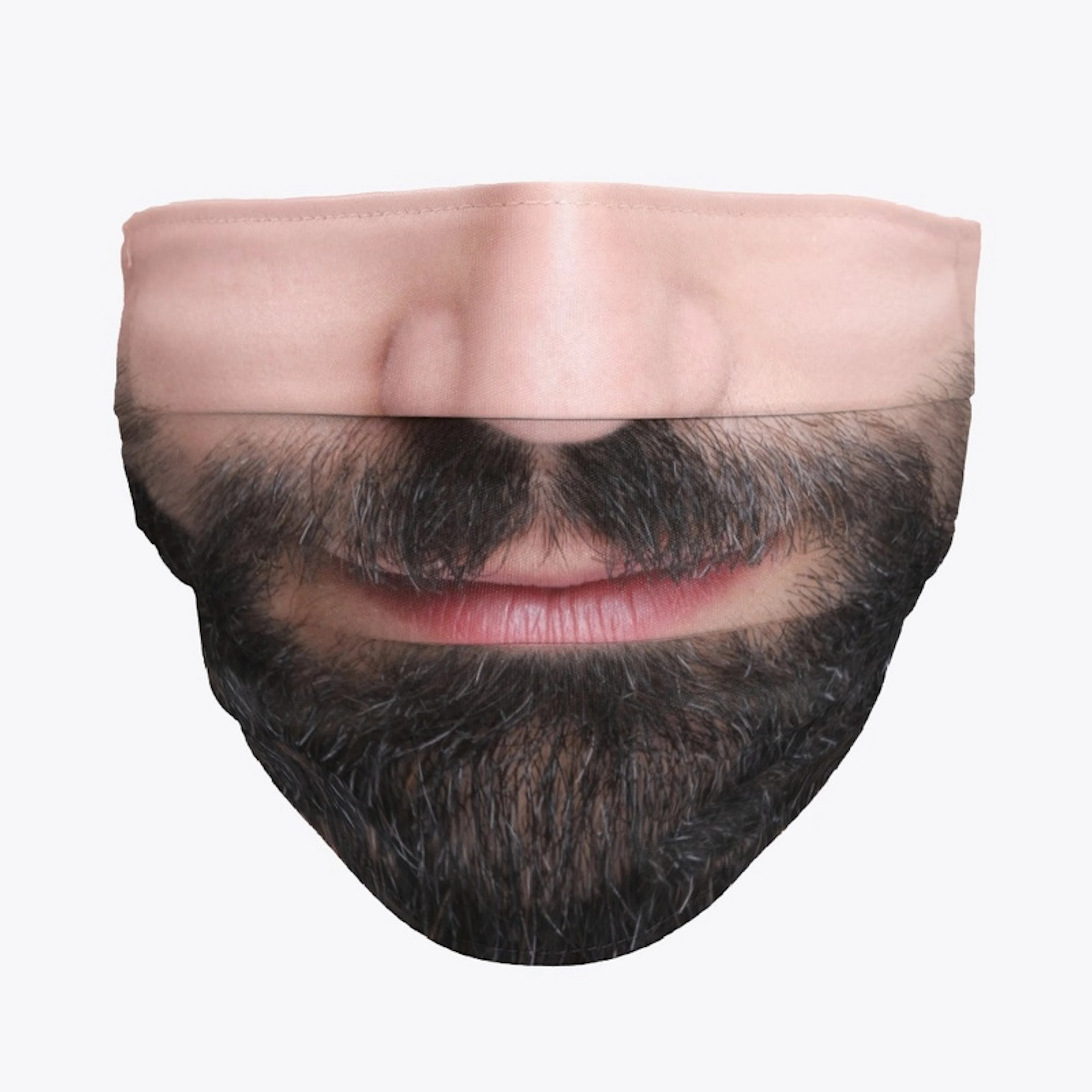 Smiling man's beard printed mask